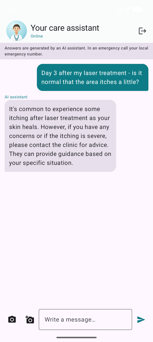 Patient care chat